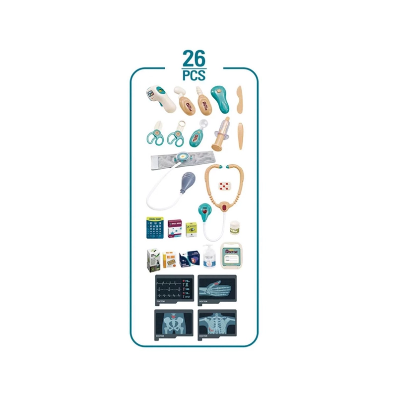 JUGUETE TOTAL CLICK KIT MEDICO MESA CON 26 ACCESORIOS MULTIFUNCIONAL INFANTIL - 2