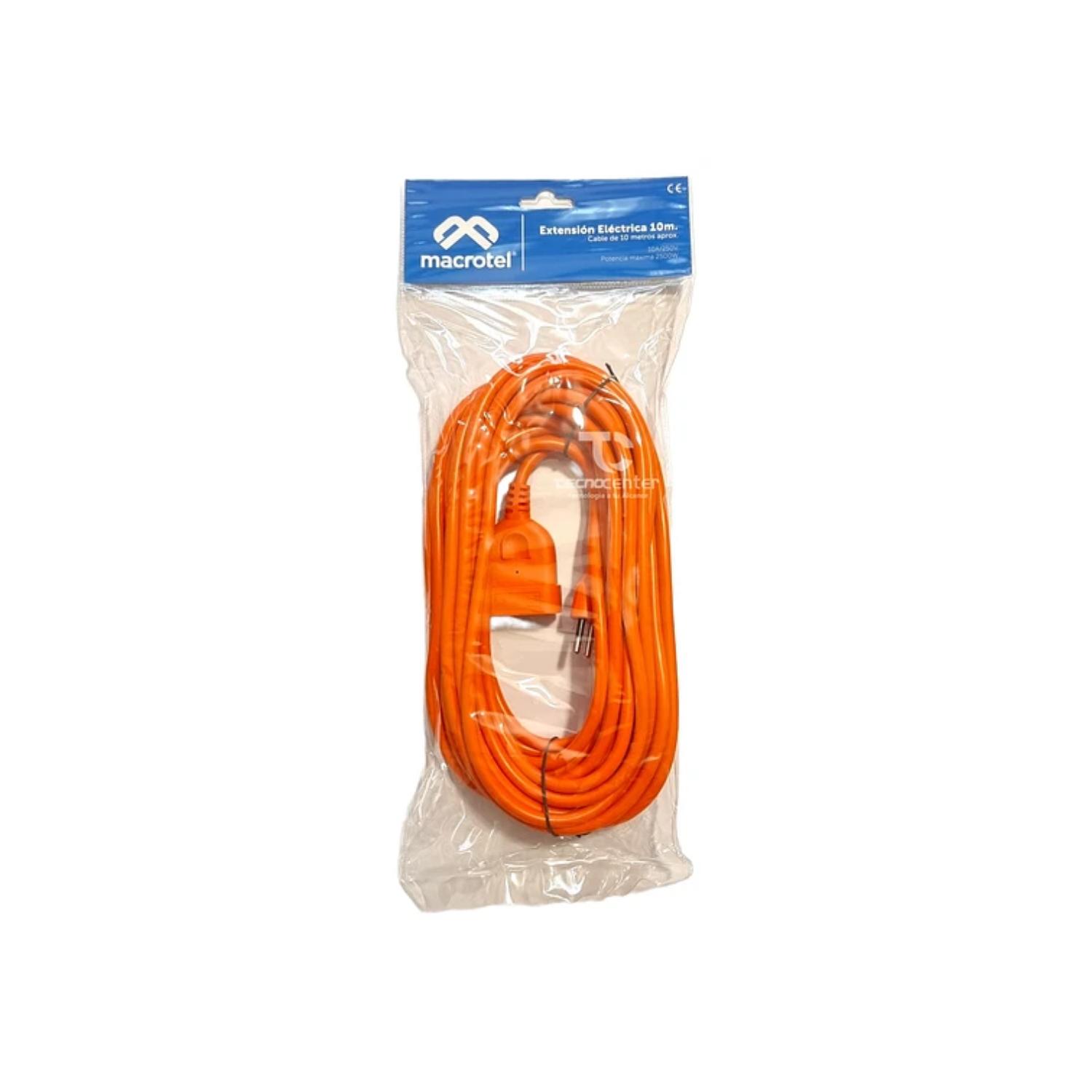 ALARGADOR EXTENSION DE CORRIENTE MACROTEL 10 MTS 10A NARANJA - 3