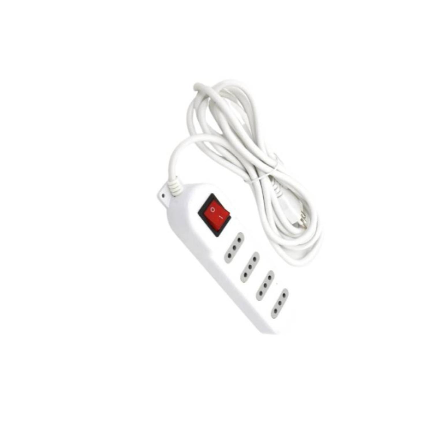 ZAPATILLA ALARGADOR MACROTEL 3 MT 4 ENTRADAS CON SWITCH BLANCO - 1