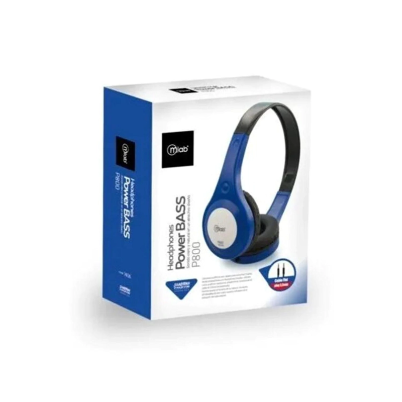 AUDÍFONOS MLAB HEADBAND P800 AZUL CONECTOR JACK 3.5MM - 3