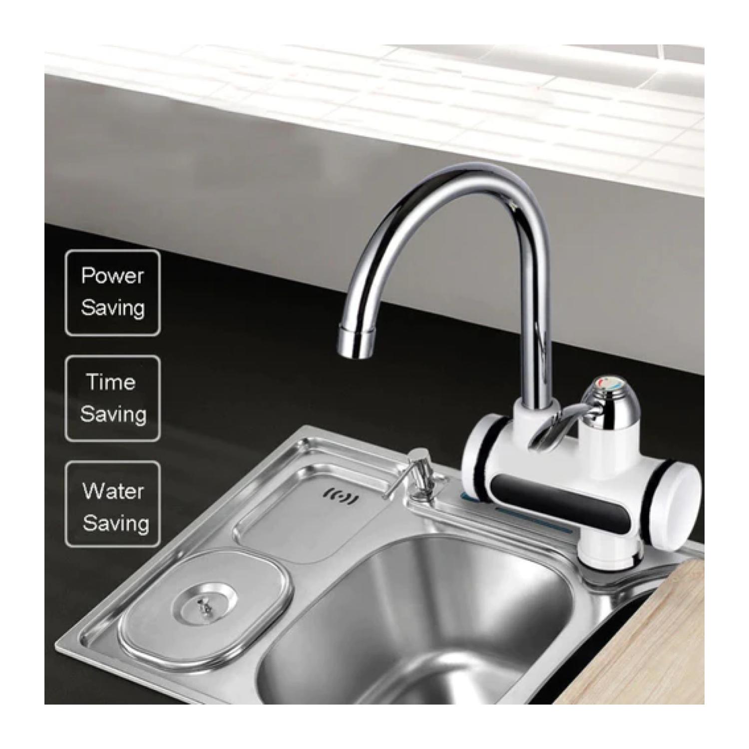 GRIFO TOTAL CLICK LLAVE CALENTADOR DE AGUA PARA COCINA GIRA 360° LED - 4