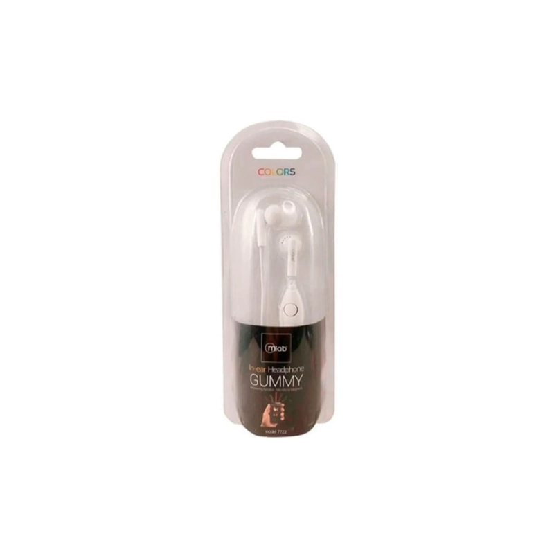 AUDÍFONOS MLAB IN EAR MANOS LIBRES GUMMY BLANCO CONECTOR JACK 3.5MM - 2