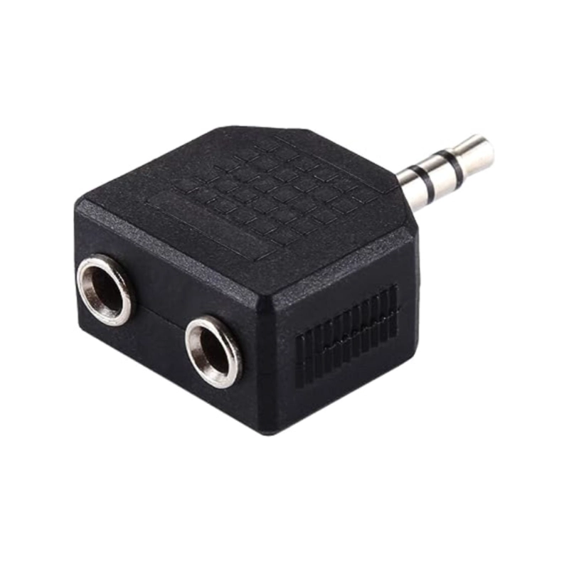 ADAPTADOR MACROTEL DE AUDIO 2 EN 1 2 HEMBRAS 3.5MM - 1