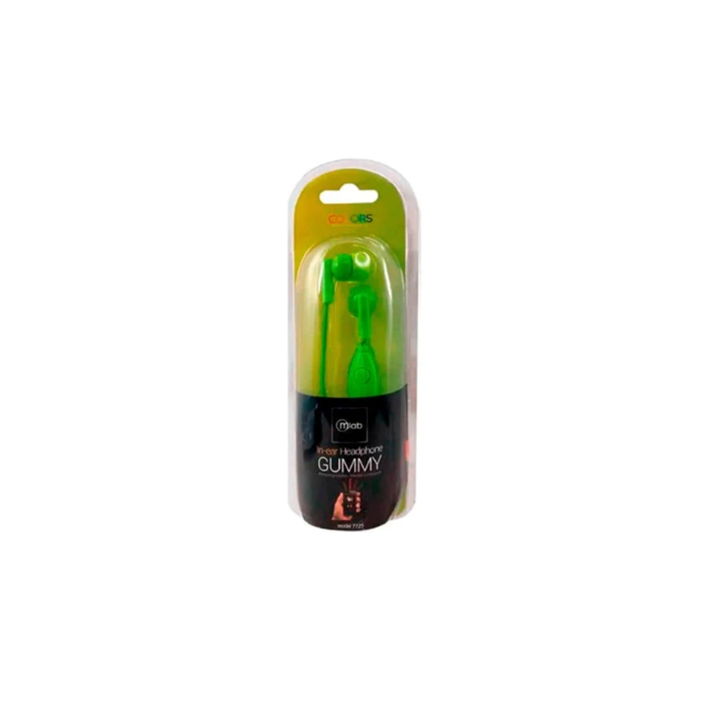 AUDÍFONOS MLAB IN EAR MANOS LIBRES GUMMY VERDE CONECTOR JACK 3.5MM - 2