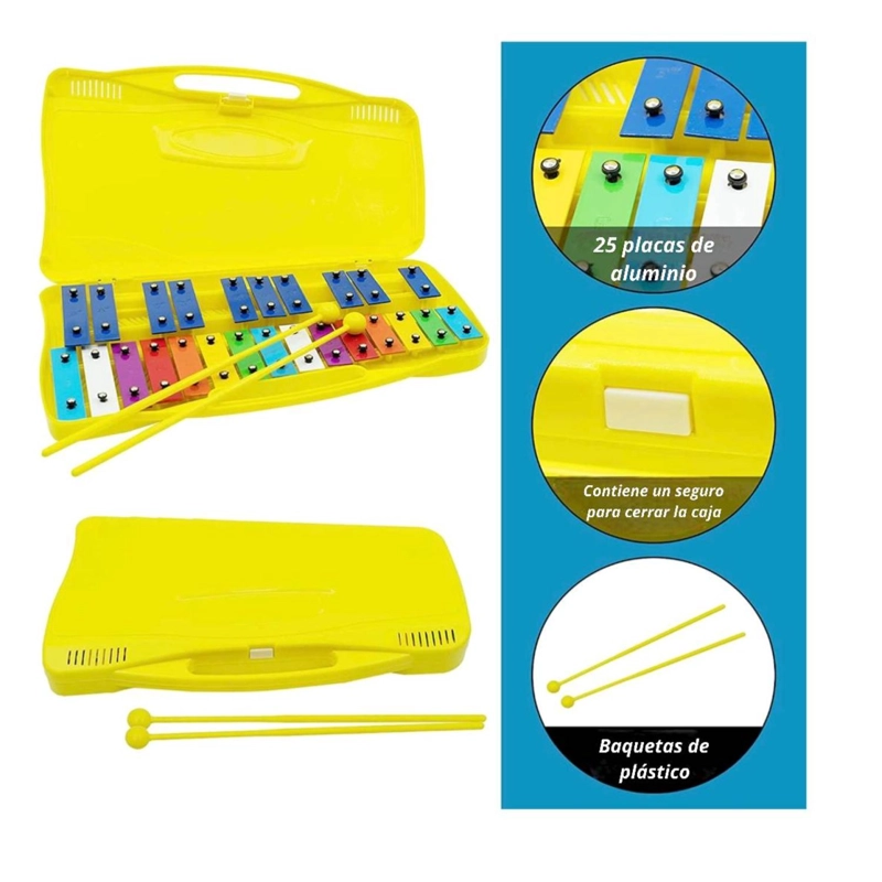 METALOFO XILOFONO HENDRIX CROMATICO 25 NOTAS INFANTIL - 3