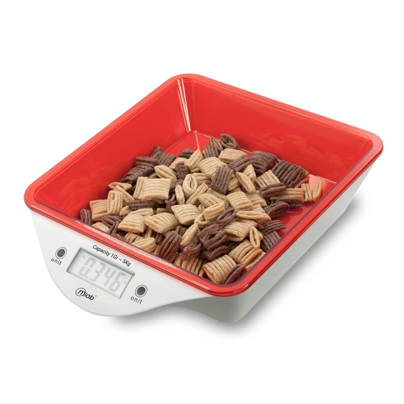 BALANZA PESO DE COCINA LCD 5KG SCALE PLATTER 9056 MLAB - 1