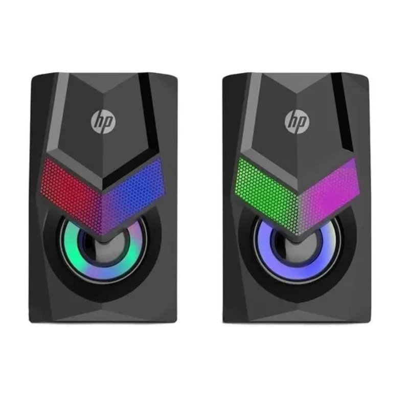 PARLANTES GAMER HP USB JACK 3.5 RGB 2X3W RMS NEGRO DHE-6000 - 1