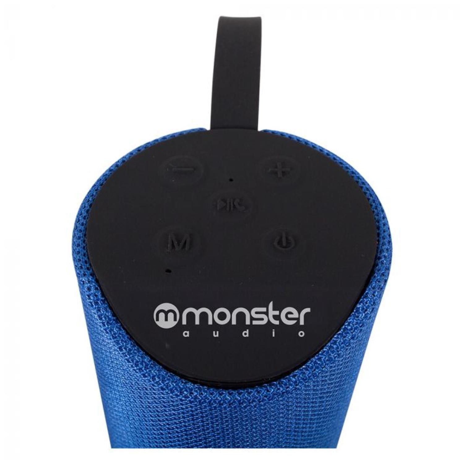 PARLANTE INALAMBRICO BLUETOOTH TWS AUX MICRO SD AZUL MONSTER - 3
