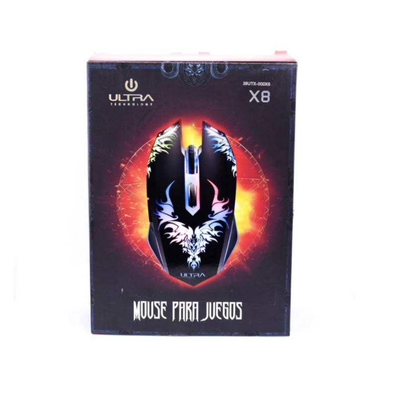 MOUSE ULTRA GAMER ALÁMBRICO USB ERGONÓMICO 2400DPI RGB X8 - 2