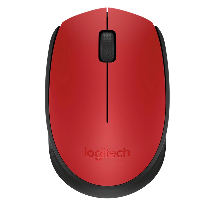 MOUSE INALÁMBRICO LOGITECH USB PEQUEÑO OFICINA M170 ROJO - 1