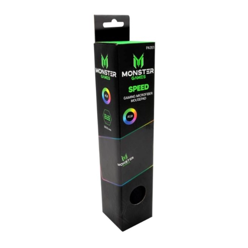 MOUSEPAD MONSTER GAMER USB RGB 35X25CM NEGRO SPEED GAMES - 2