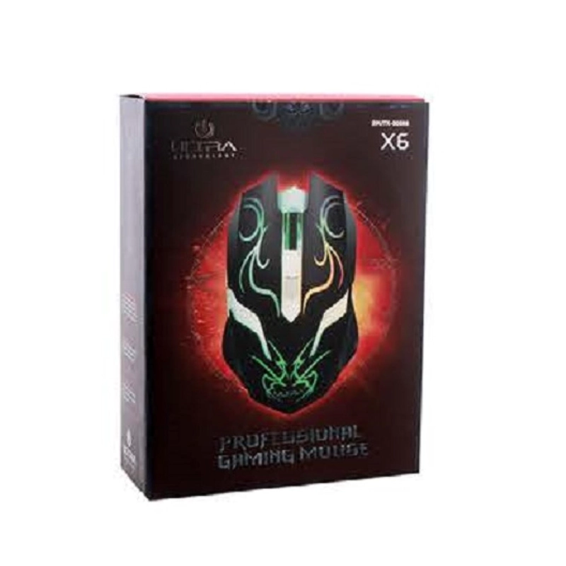 MOUSE ULTRA GAMER USB RETROILUMINADO 4B 2400DPI NEGRO X6 - 2