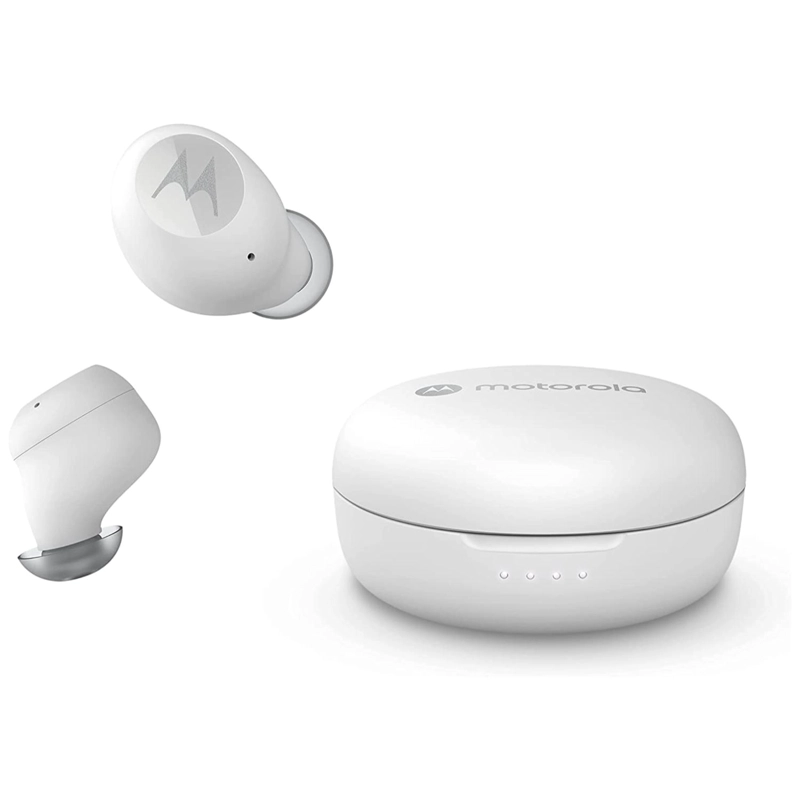 AUDÍFONOS MOTOROLA TRUE WIRELESS RECARGABLES BUDS 150 BLUETOOTH BLANCO - 1