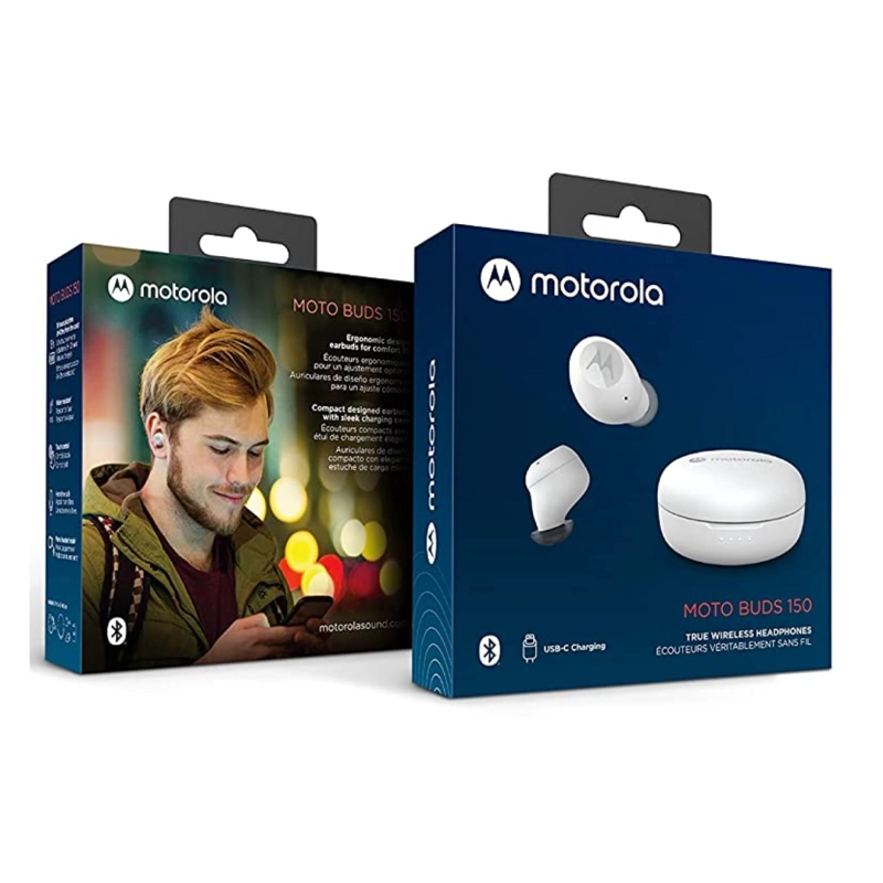 AUDÍFONOS MOTOROLA TRUE WIRELESS RECARGABLES BUDS 150 BLUETOOTH BLANCO - 2