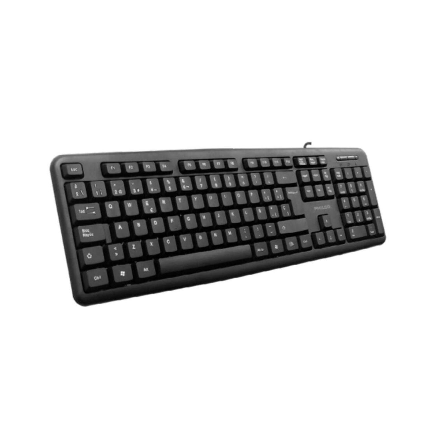 TECLADO STANDARD USB 105 TECLAS EN COLOR NEGRO PHILCO - 1
