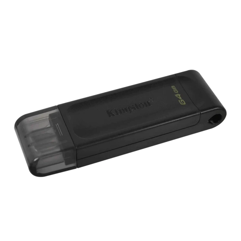 PENDRIVE USB 3.2 TIPO C 64GB EN COLOR NEGRO DT70 KINGSTON - 1