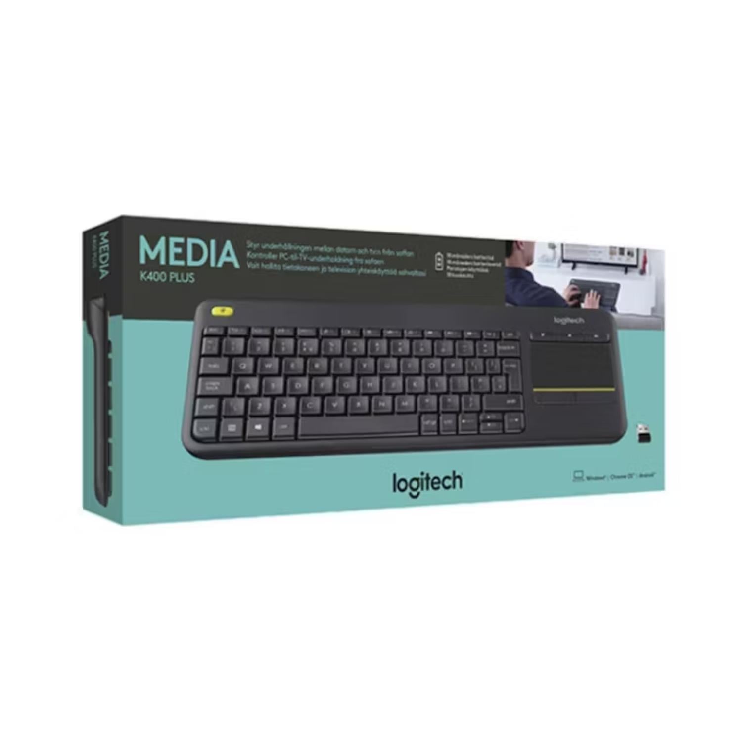 TECLADO INALAMBRICO TOUCHPAD MEDIA K400 PLUS NEGRO LOGITECH - 2