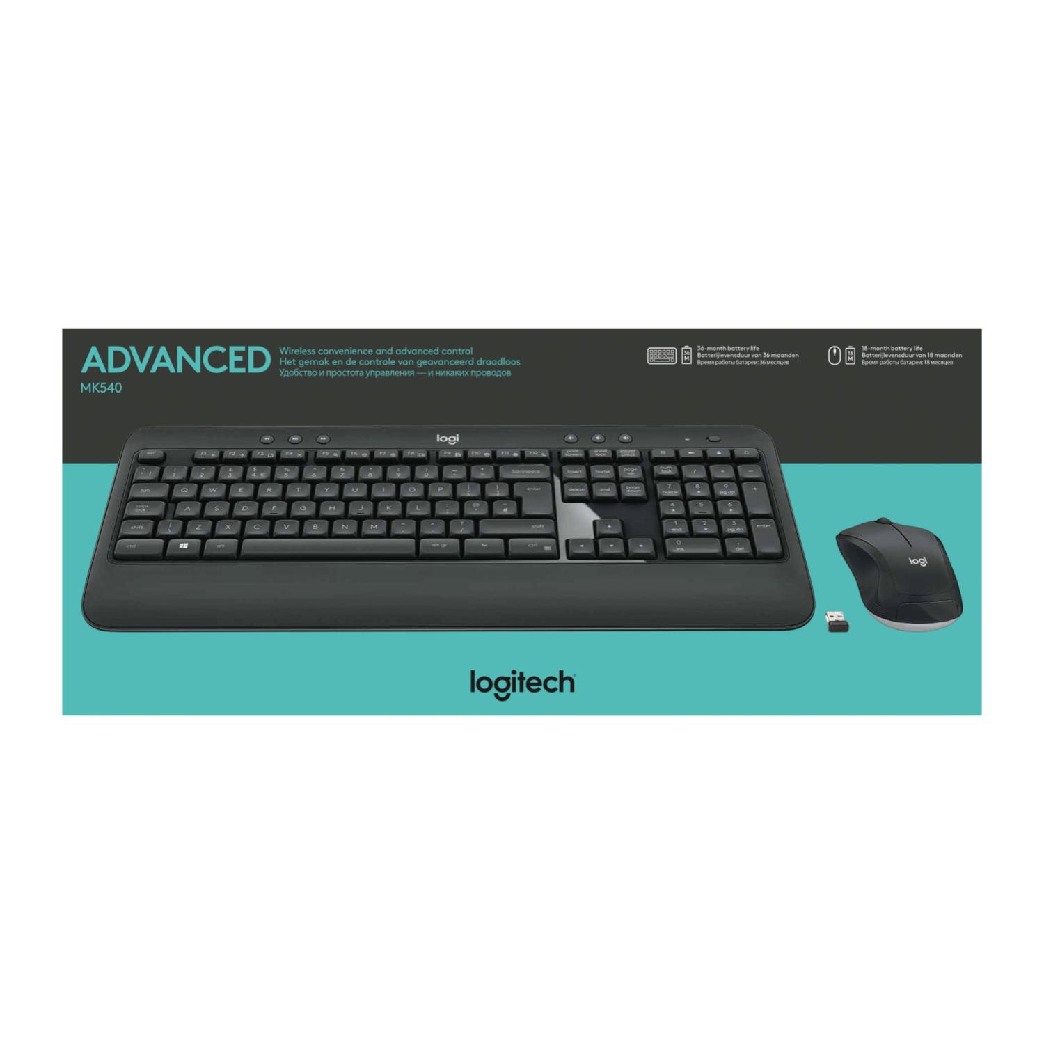 KIT TECLADO Y MOUSE INALAMBRICO USB EN COLOR NEGRO MK540 ADVANCED LOGITECH - 3