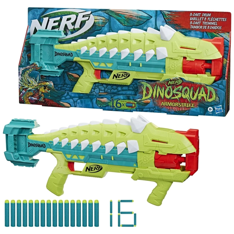 JUGUETE NERF TOTAL CLICK DINOSQUAD ARMORSTRIKE 8 DARDOS HASBRO - 3