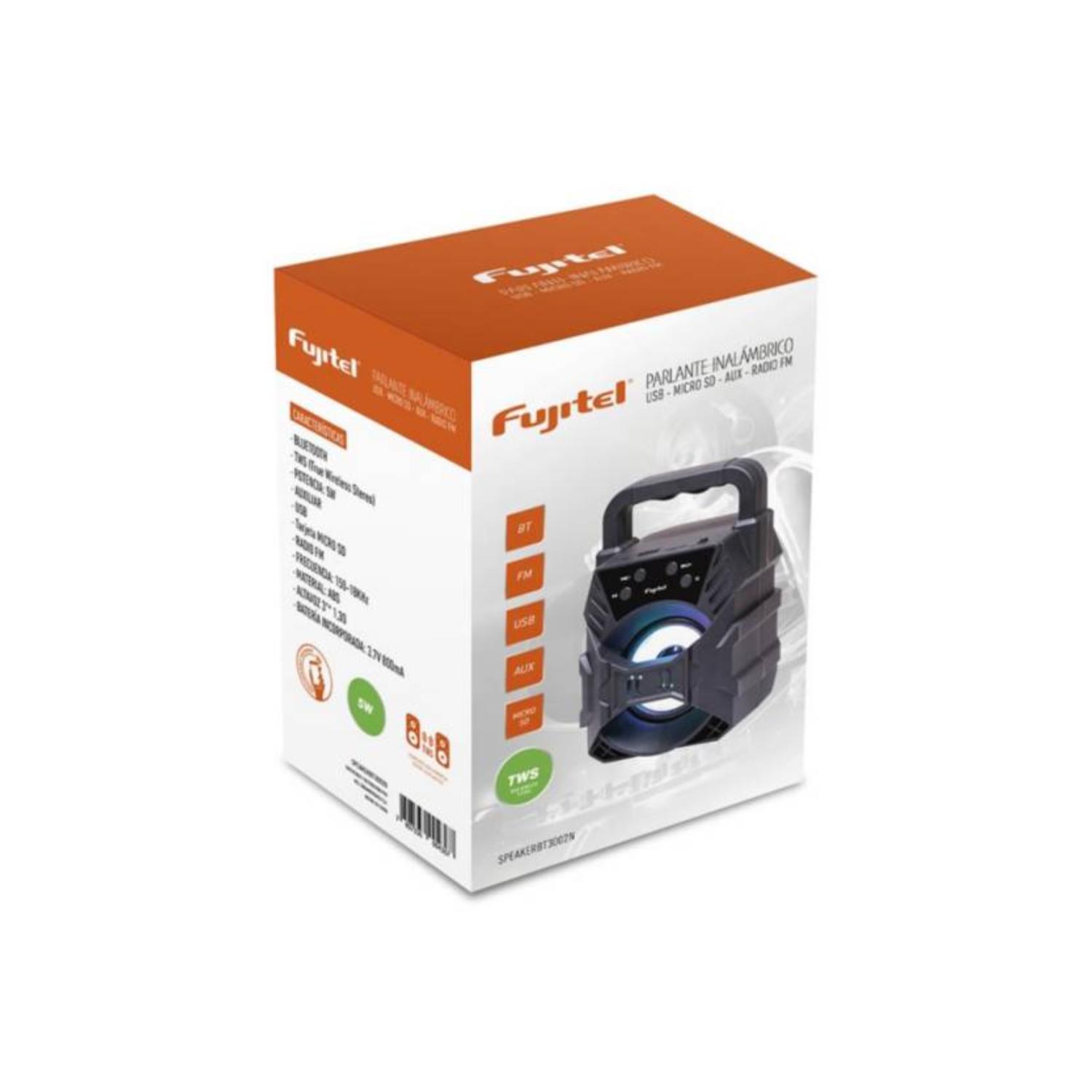 PARLANTE BLUETOOTH FUJITEL PORTATIL 5WRMS USB NEGRO - 2
