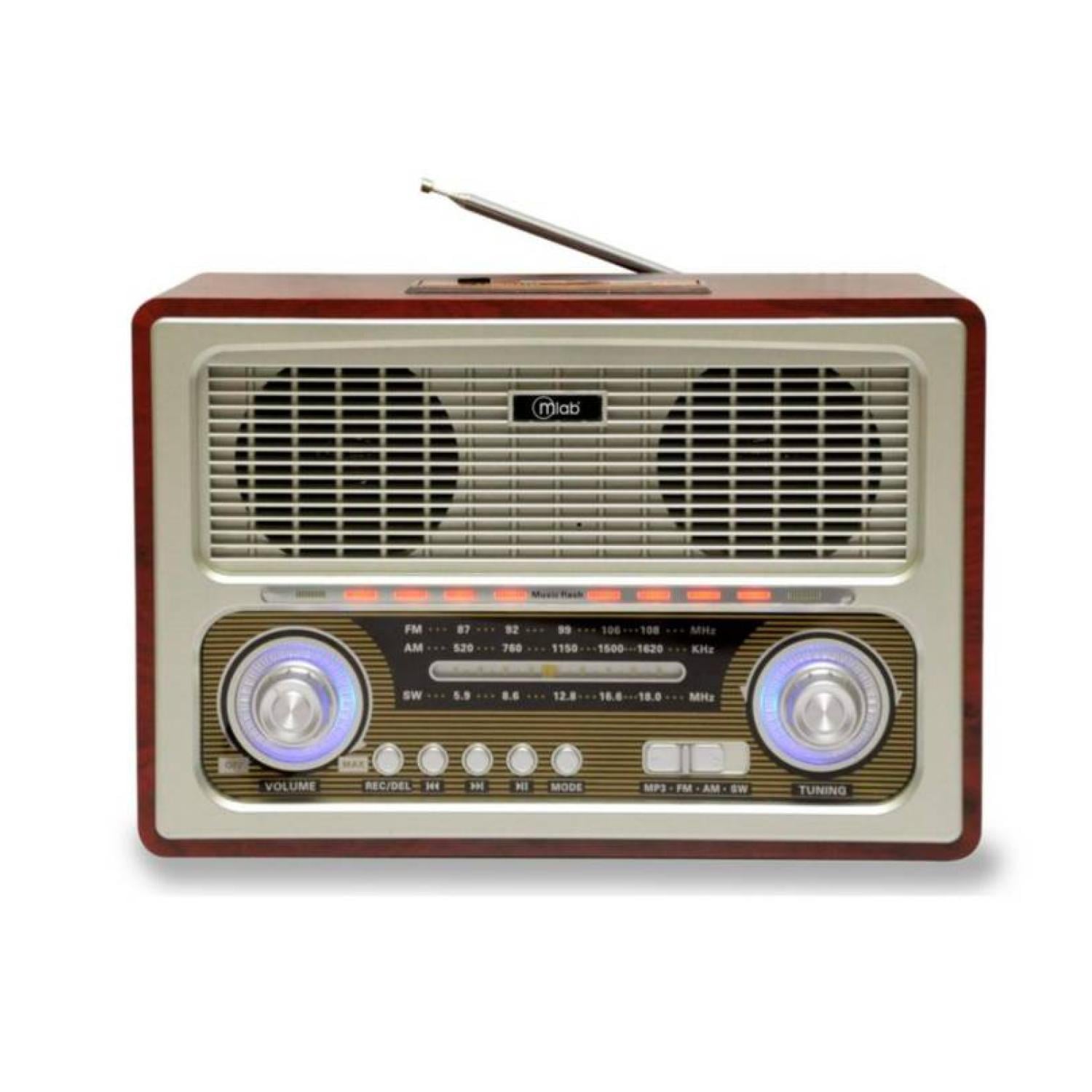 RADIO BLUETOOTH MLAB PARLANTE AUX USB FM AM SW VINTAGE RETRO MLBA - 2
