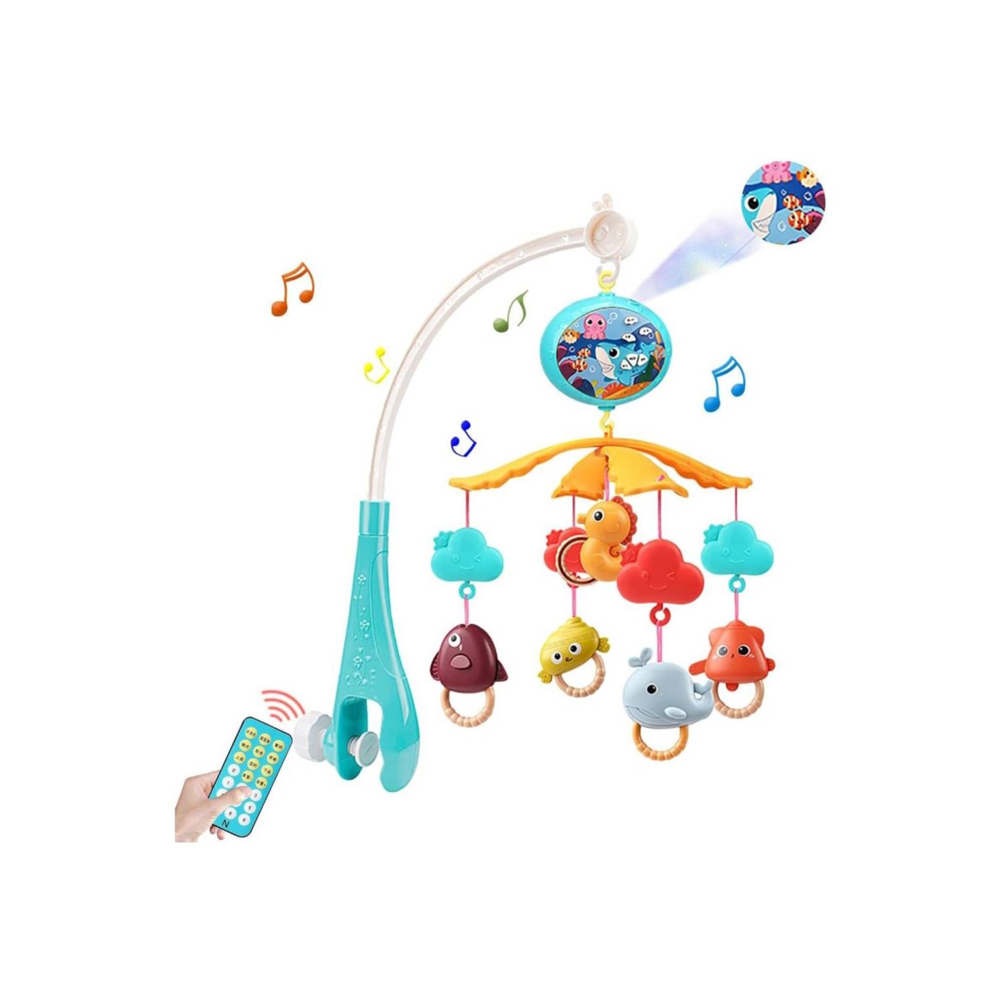 JUGUETE MOVIL SONAJERO INFANTIL CON LUZ Y SONIDO ACUATICO CELESTE - 2