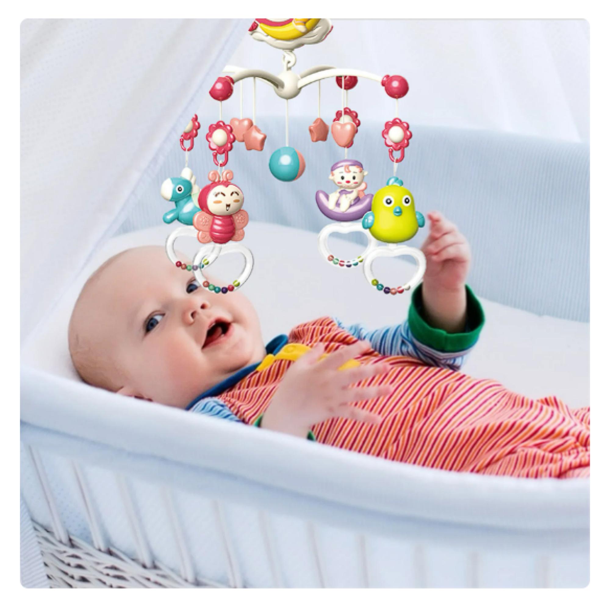 JUGUETE MOVIL SONAJERO INFANTIL CON LUZ Y SONIDO ANIMALES CELESTE - 3