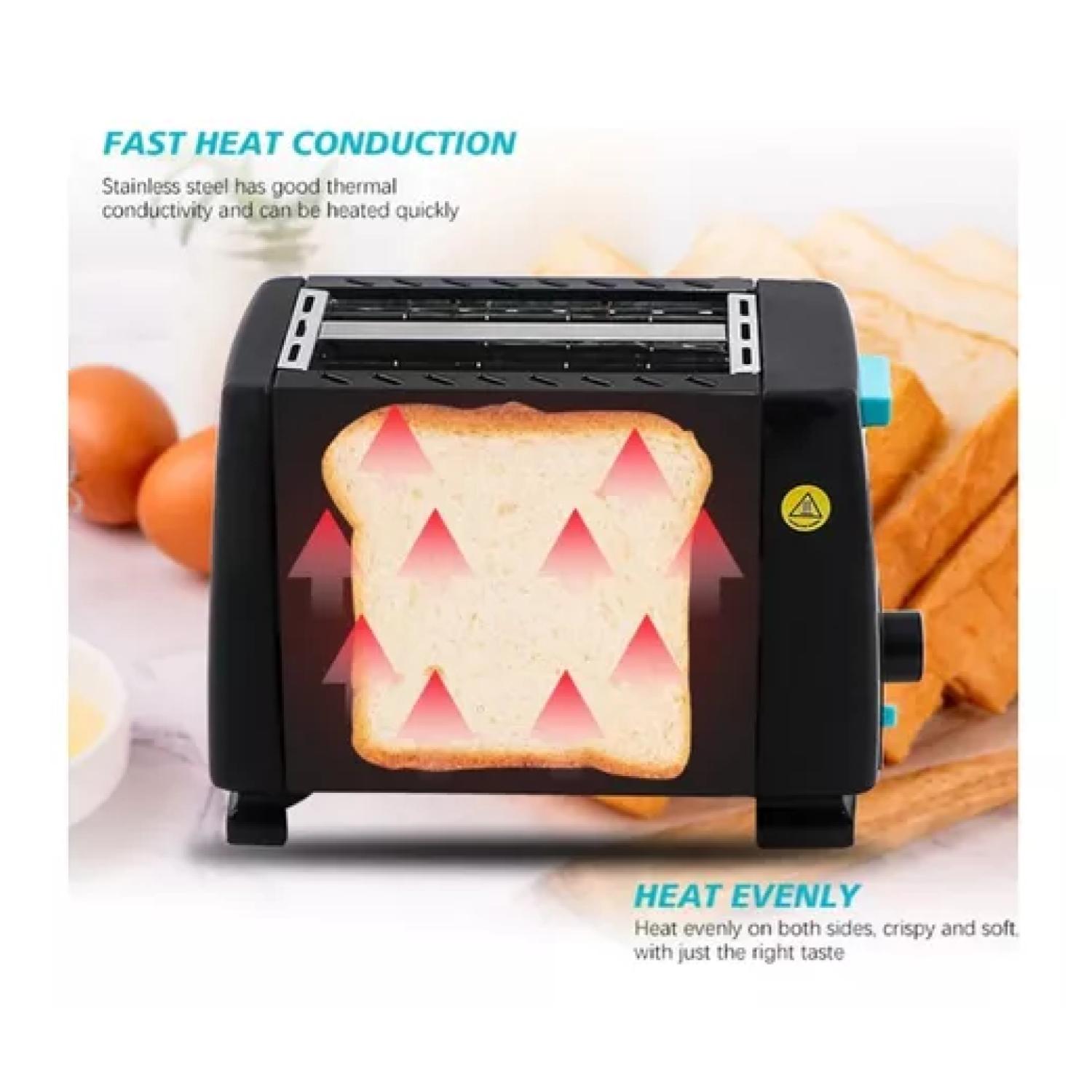 TOSTADORA ELECTRICA DE PAN 2 REBANADAS 650W NEGRO R263 - 3