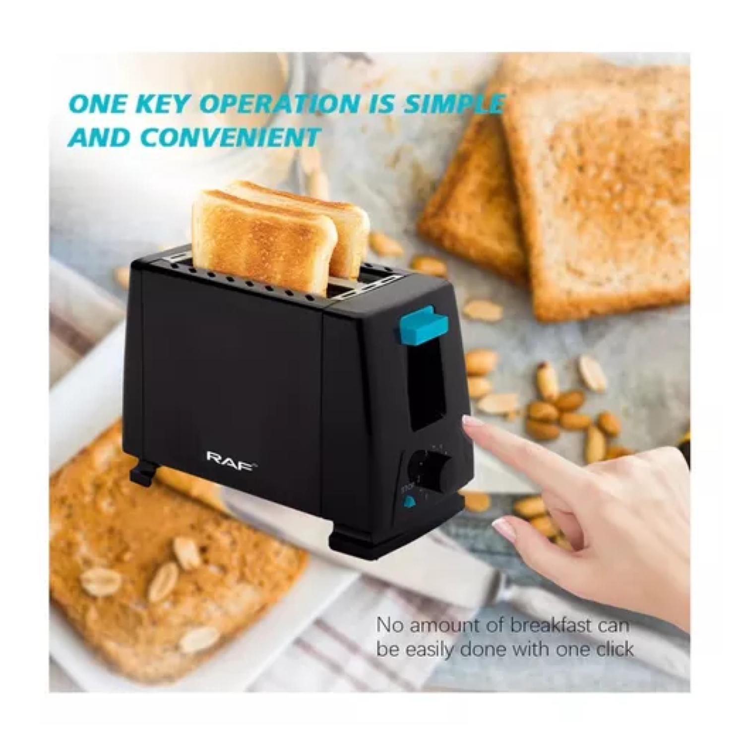 TOSTADORA ELECTRICA DE PAN 2 REBANADAS 650W NEGRO R263 - 4