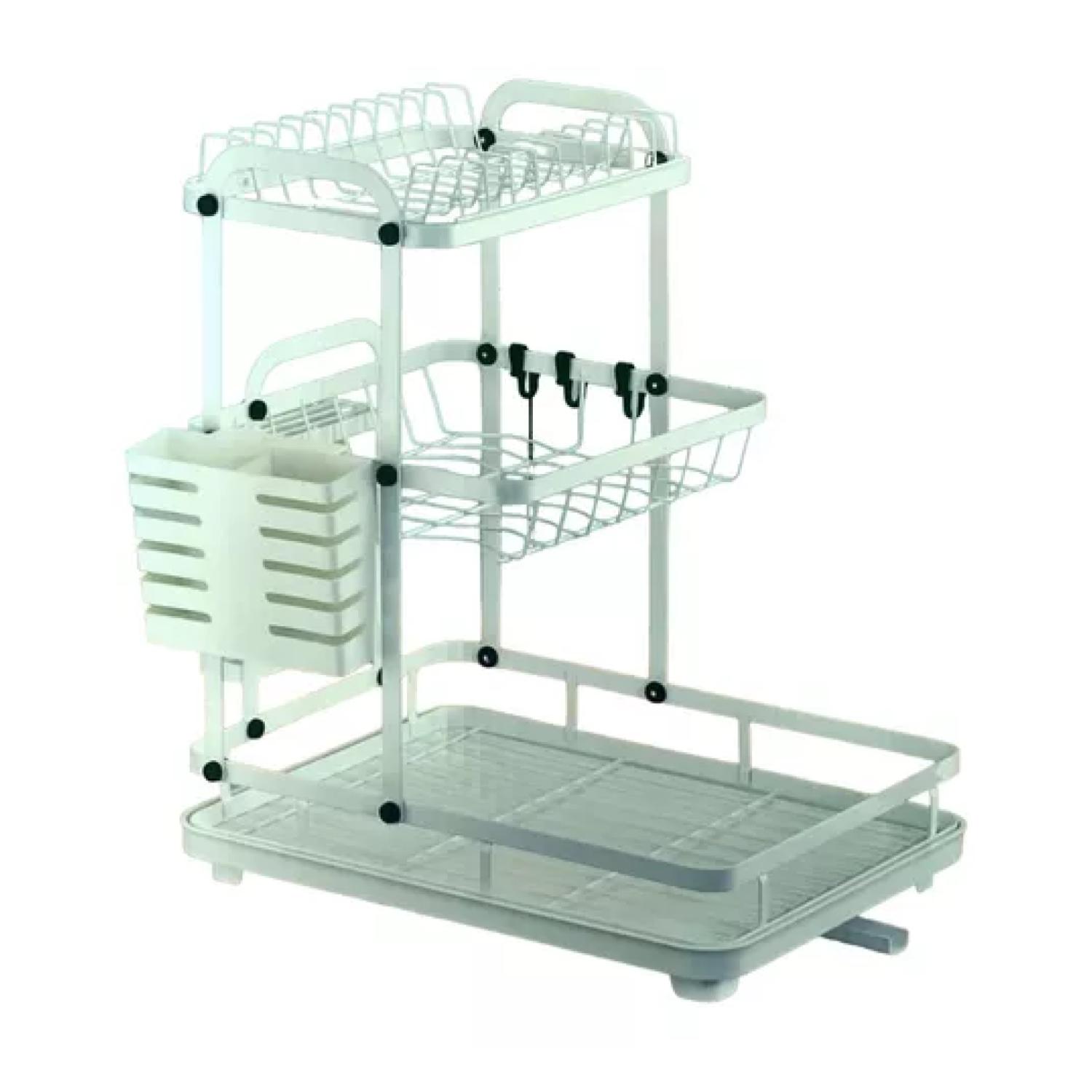 RACK ORGANIZADOR ESCURRIDOR DE LOZA PLATOS 3 NIVELES MJ-3042 - 1