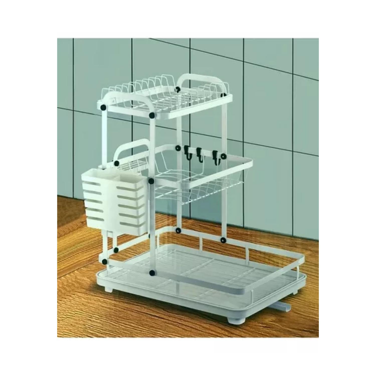 RACK ORGANIZADOR ESCURRIDOR DE LOZA PLATOS 3 NIVELES MJ-3042 - 2