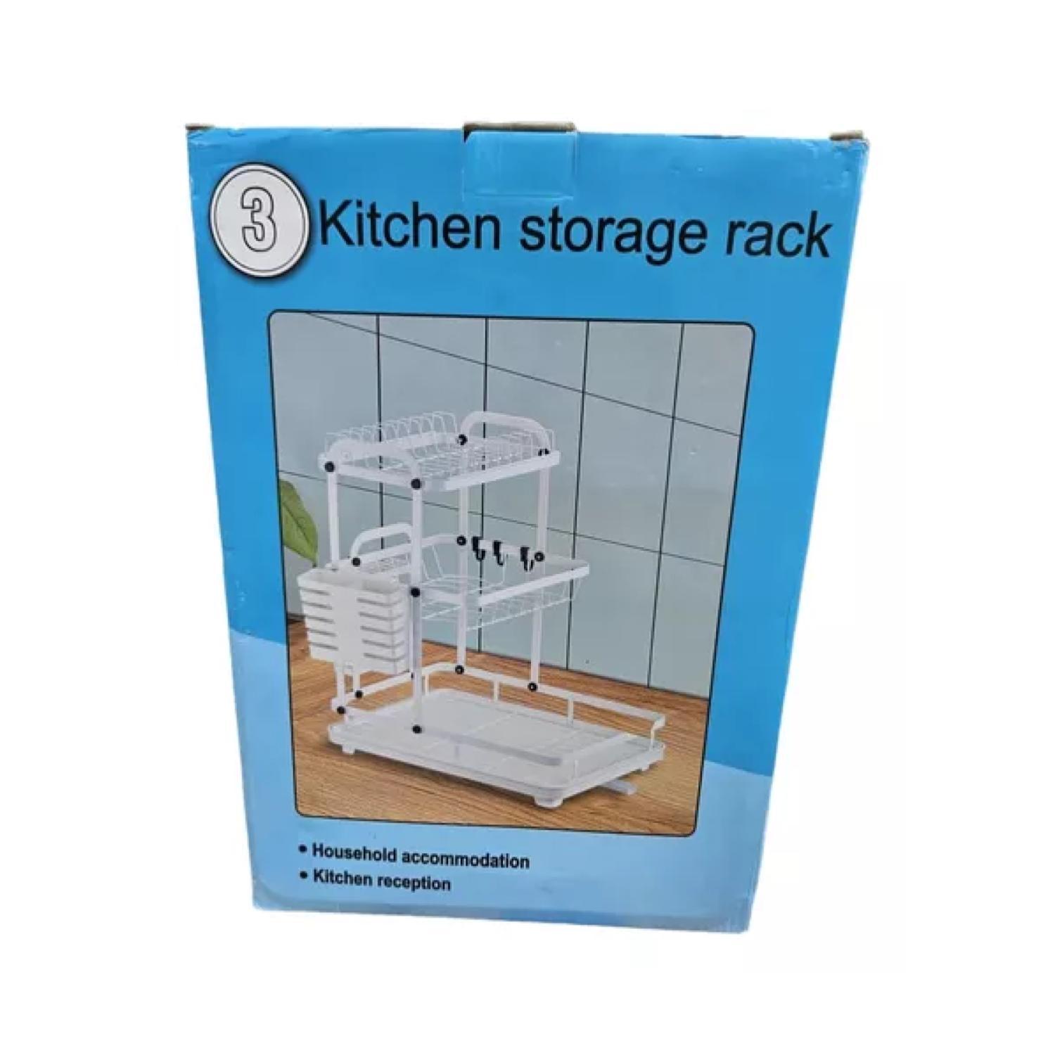 RACK ORGANIZADOR ESCURRIDOR DE LOZA PLATOS 3 NIVELES MJ-3042 - 4