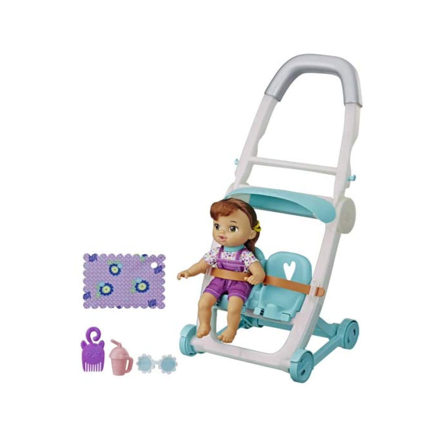 JUGUETE MUÑECA TOTAL CLICK LUCY CASTAÑA BABY ALIVE CON COCHE Y ACCESORIOS - 1