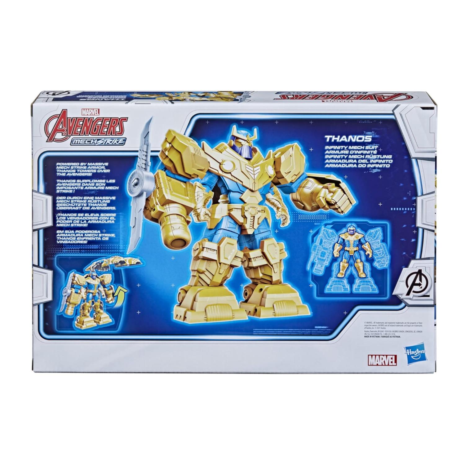 FIGURA DE ACCION TOTAL CLICK BLANCO JUGUETE THANOS AVENGERS MECH STRIKE - 5