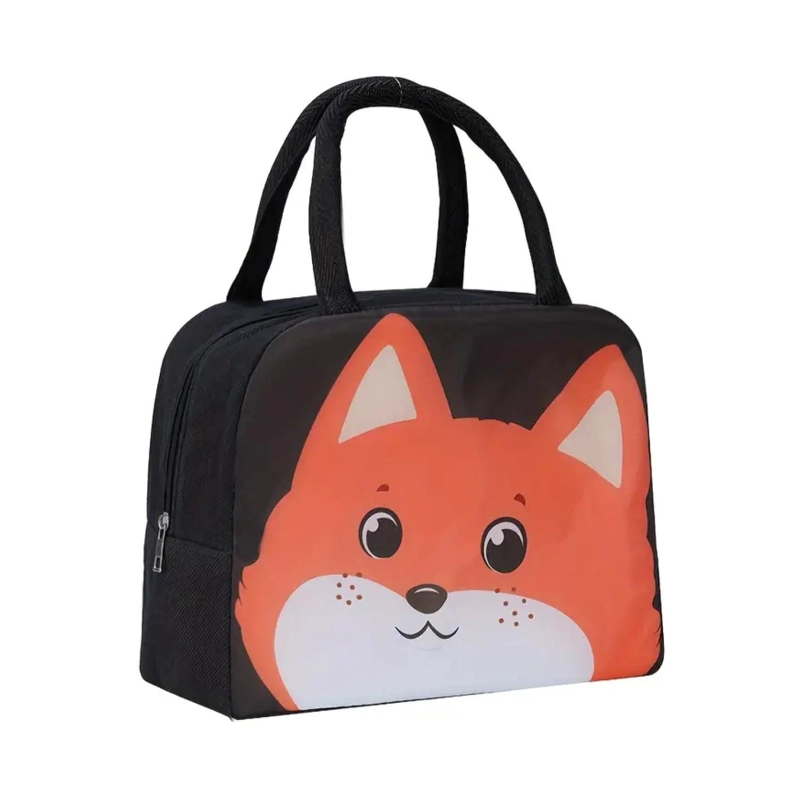 LONCHERA BOLSA TERMICA 23X10X29CM ZORRO NEGRO KAWAII - 1