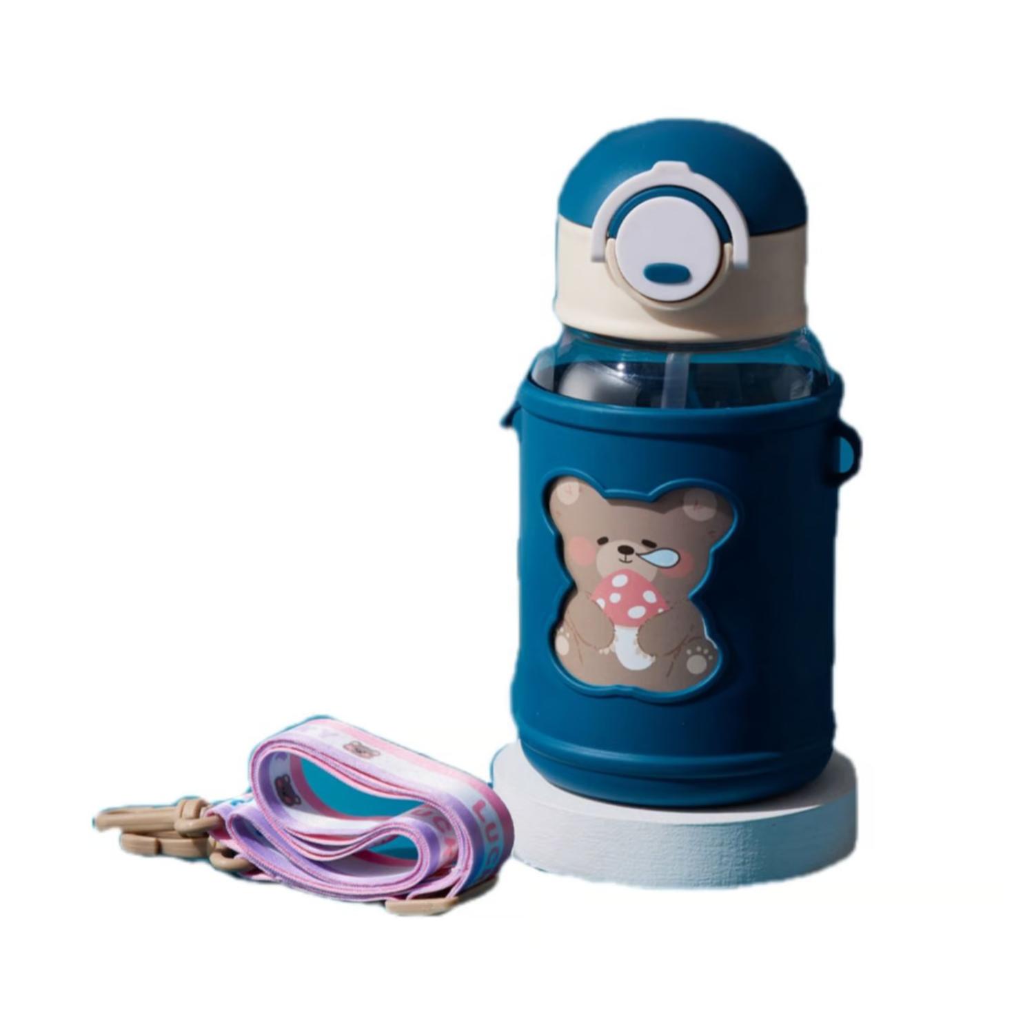 BOTELLA TOTAL CLICK AGUA PORTÁTIL 620ML OSITO KAWAII INFANTIL AZUL - 1