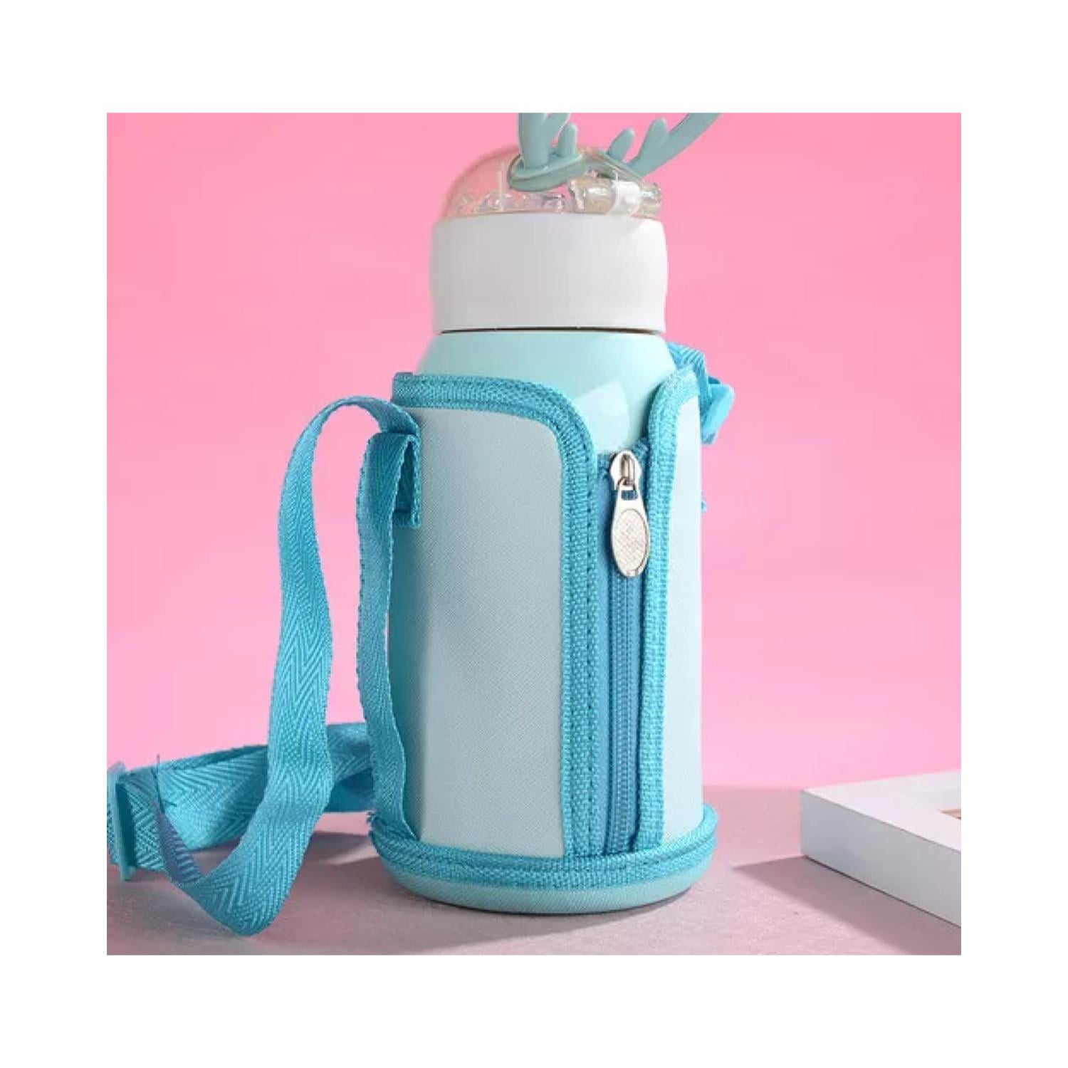 BOTELLA TOTAL CLICK AGUA PORTÁTIL 500ML DINO KAWAII INFANTIL AZUL - 3