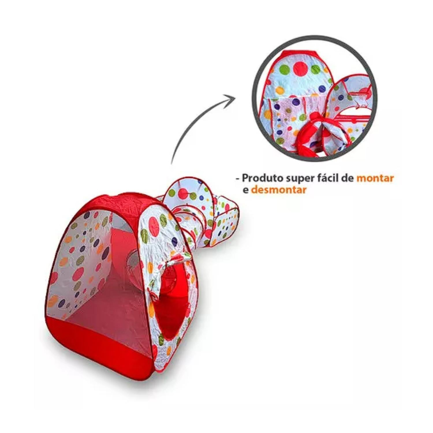 NUBUNI Tienda De Campaña 3 En 1 Infantil – Piscina De Bolas, Casita Y Túnel Plegable – Juguete Multifunción Para Interiores Y Exteriores, Regalo Ideal