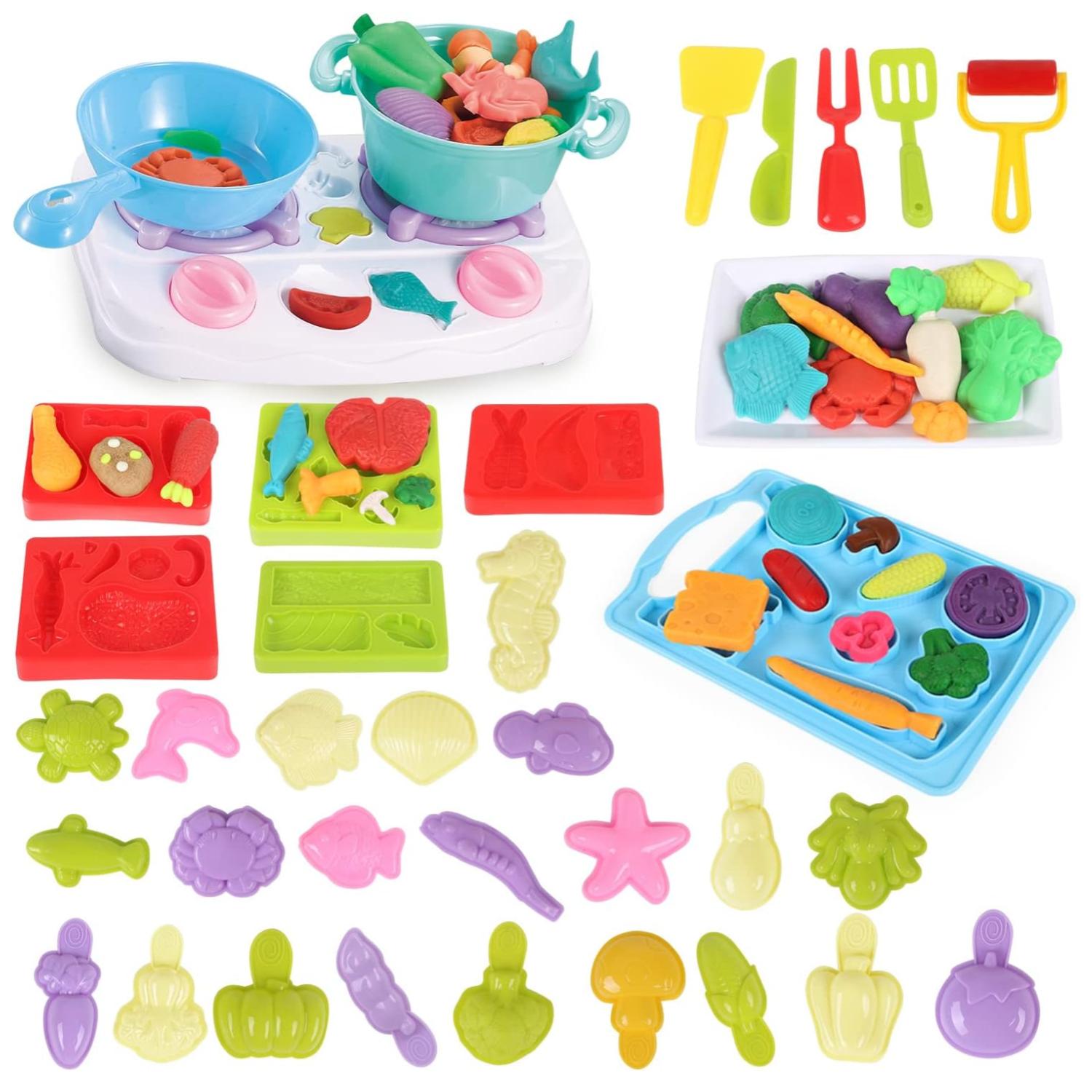 SET PLASTICINA TOTAL CLICK ESTUFA CON ACCESORIOS DE COCINA INFNATIL - 2