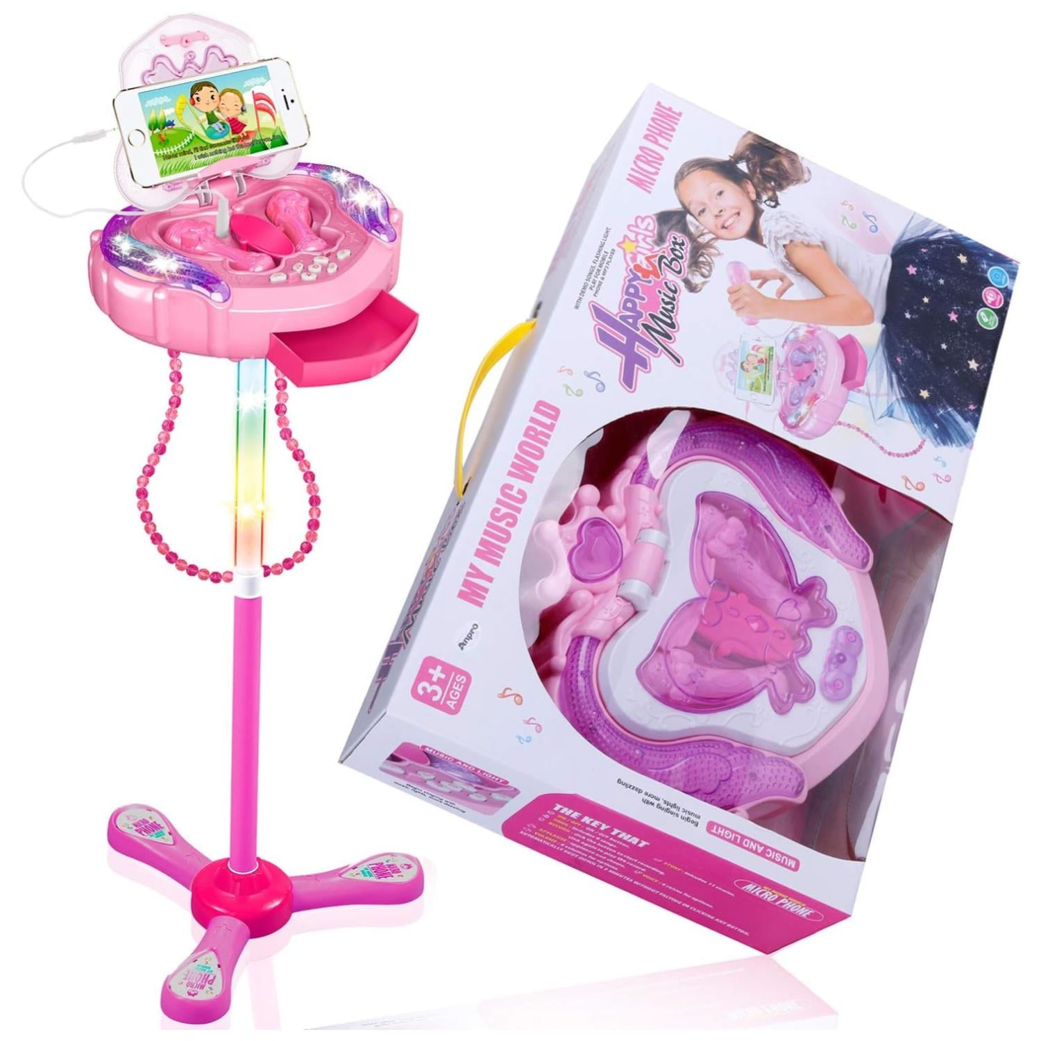 JUGUETE TOTAL CLICK ROSA KARAOKE DOBLE ATRIL LUCES Y SONIDO DO INFANTIL - 1