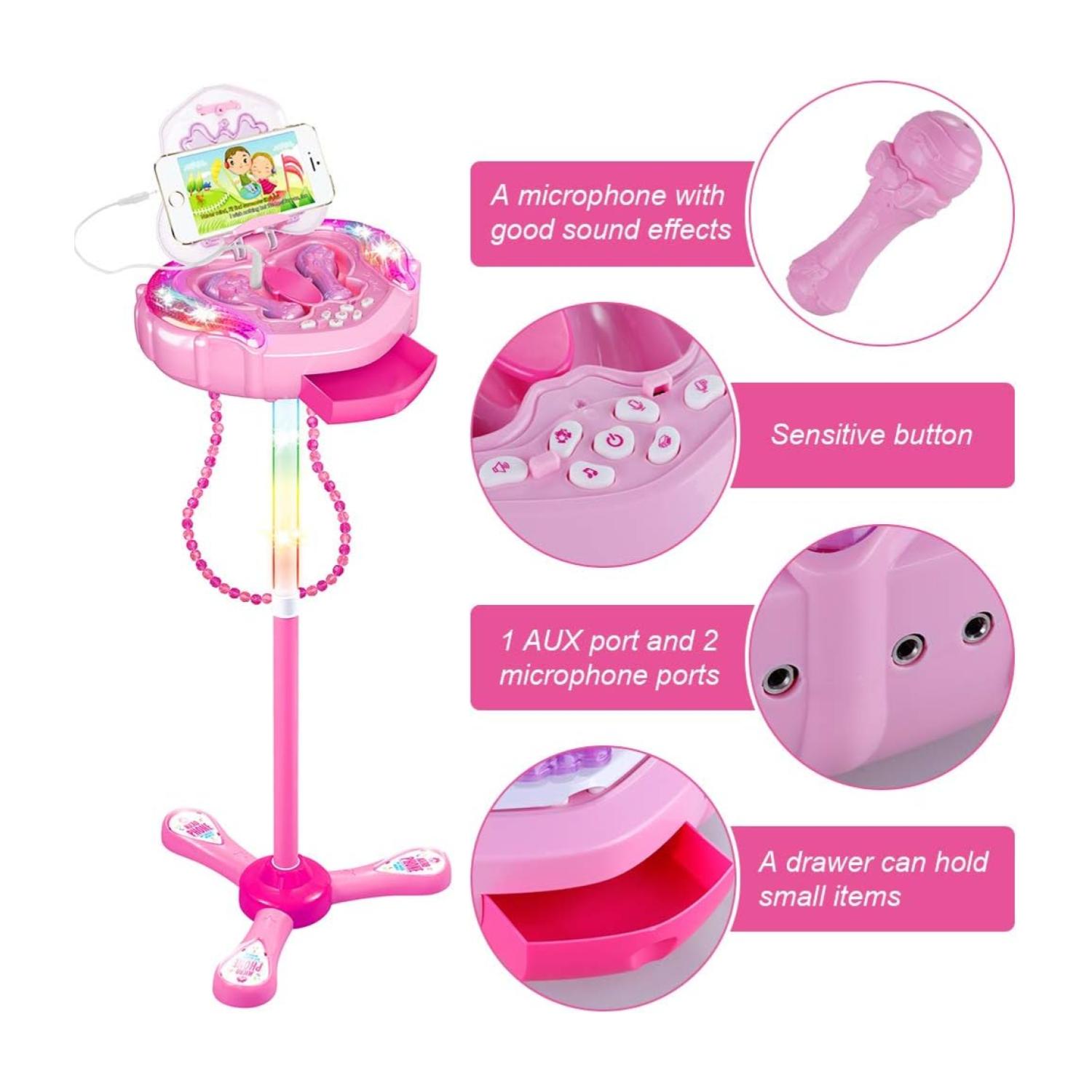 JUGUETE TOTAL CLICK ROSA KARAOKE DOBLE ATRIL LUCES Y SONIDO DO INFANTIL - 3