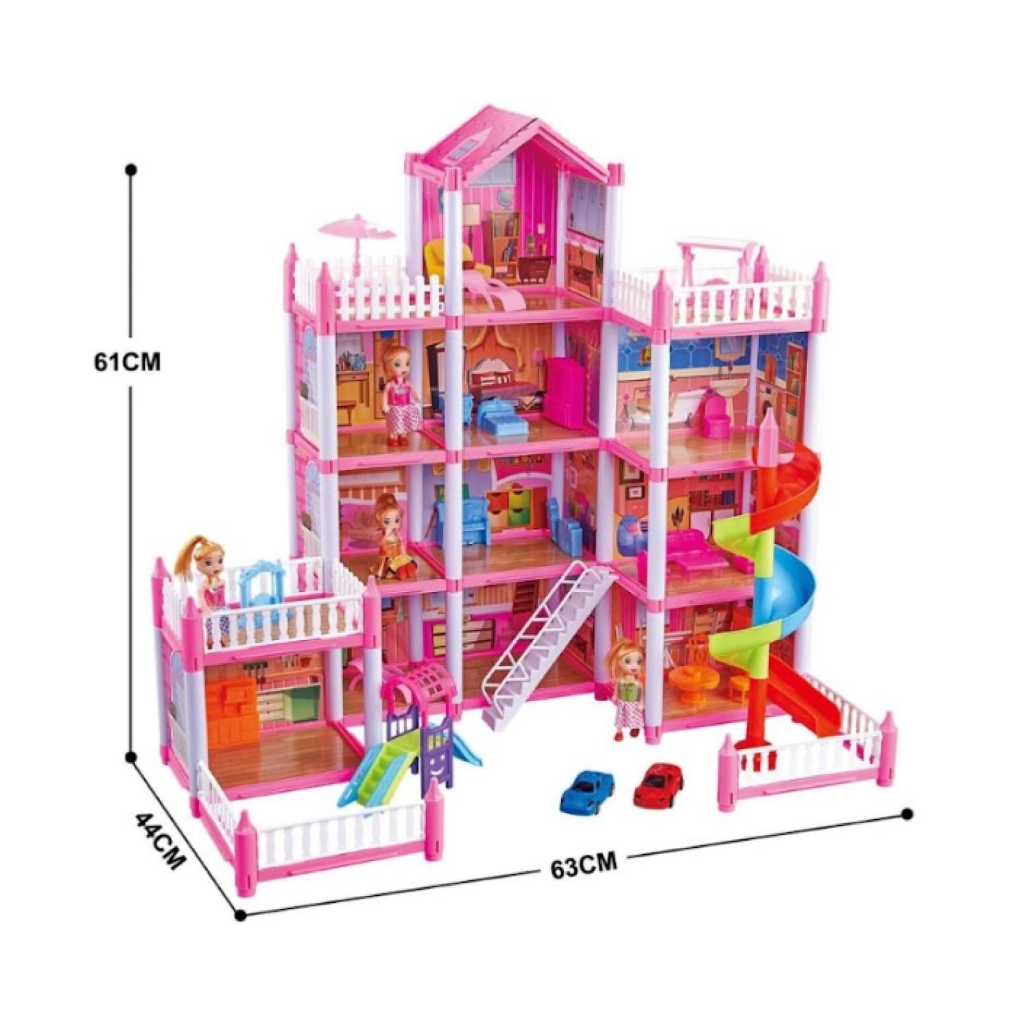JUGUETE CASA DE MUÑECAS 256 PIEZAS 3 PISOS ROSADO INFANTIL - 2