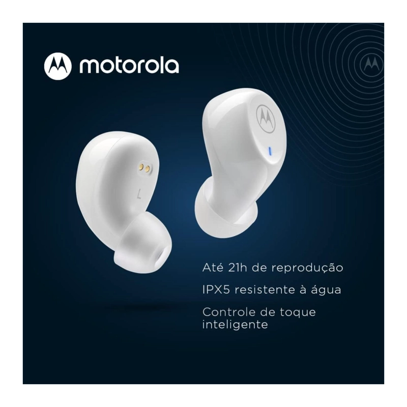 AUDIFONOS BLUETOOTH TW IPX5 RECARGABLES MOTO BUDS 105 BLANCO - 2
