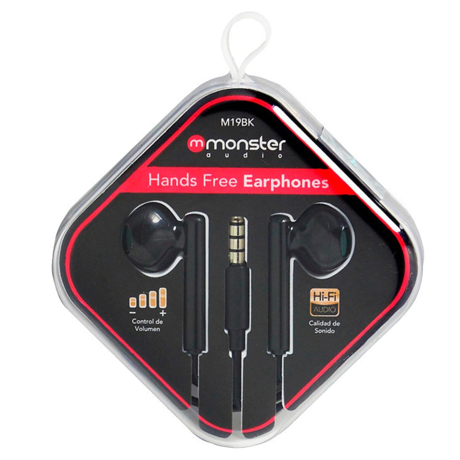 AUDIFONOS ALAMBRICOS MANOS LIBRES JACK 3.5MM NEGRO M19 - 2