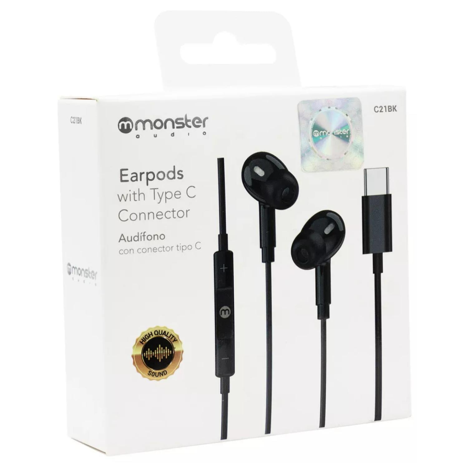 AUDIFONOS ALAMBRICOS MANOS LIBRES USB C 120CM NEGRO EARPODS - 3