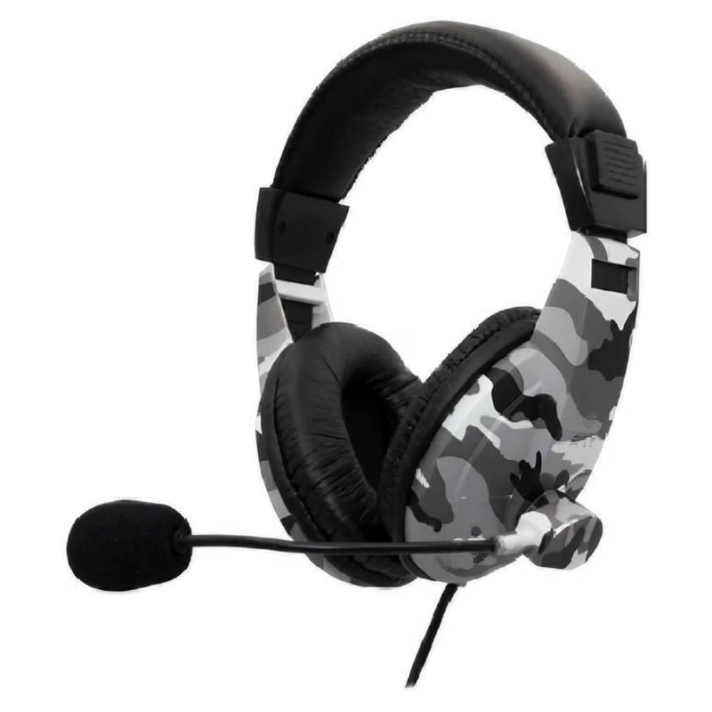 AUDIFONOS GAMER OVEREAR JACK 3.5MM MIMETIZADO GRIS ULTRA - 1