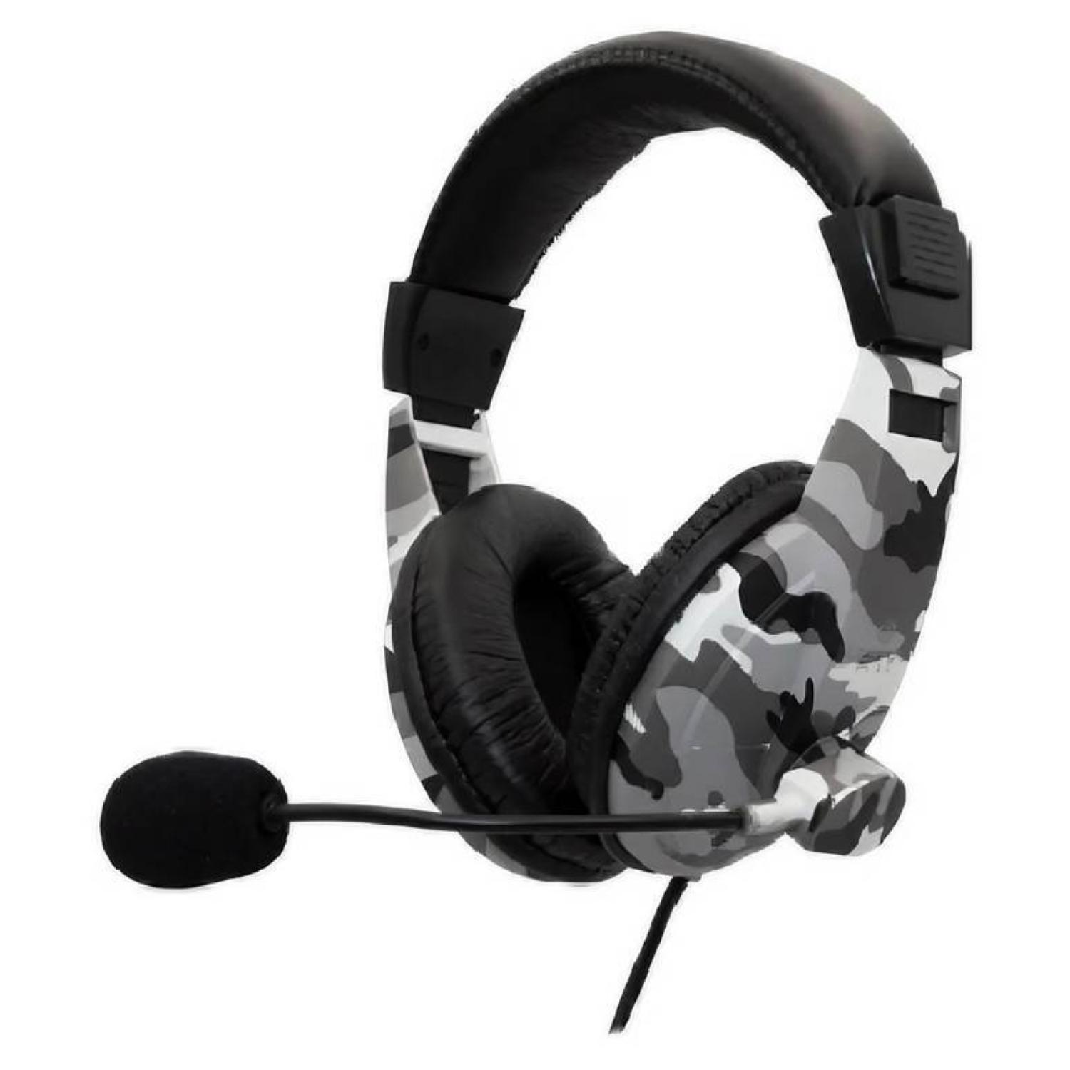AUDIFONOS GAMER OVEREAR JACK 3.5MM MIMETIZADO GRIS ULTRA - 1