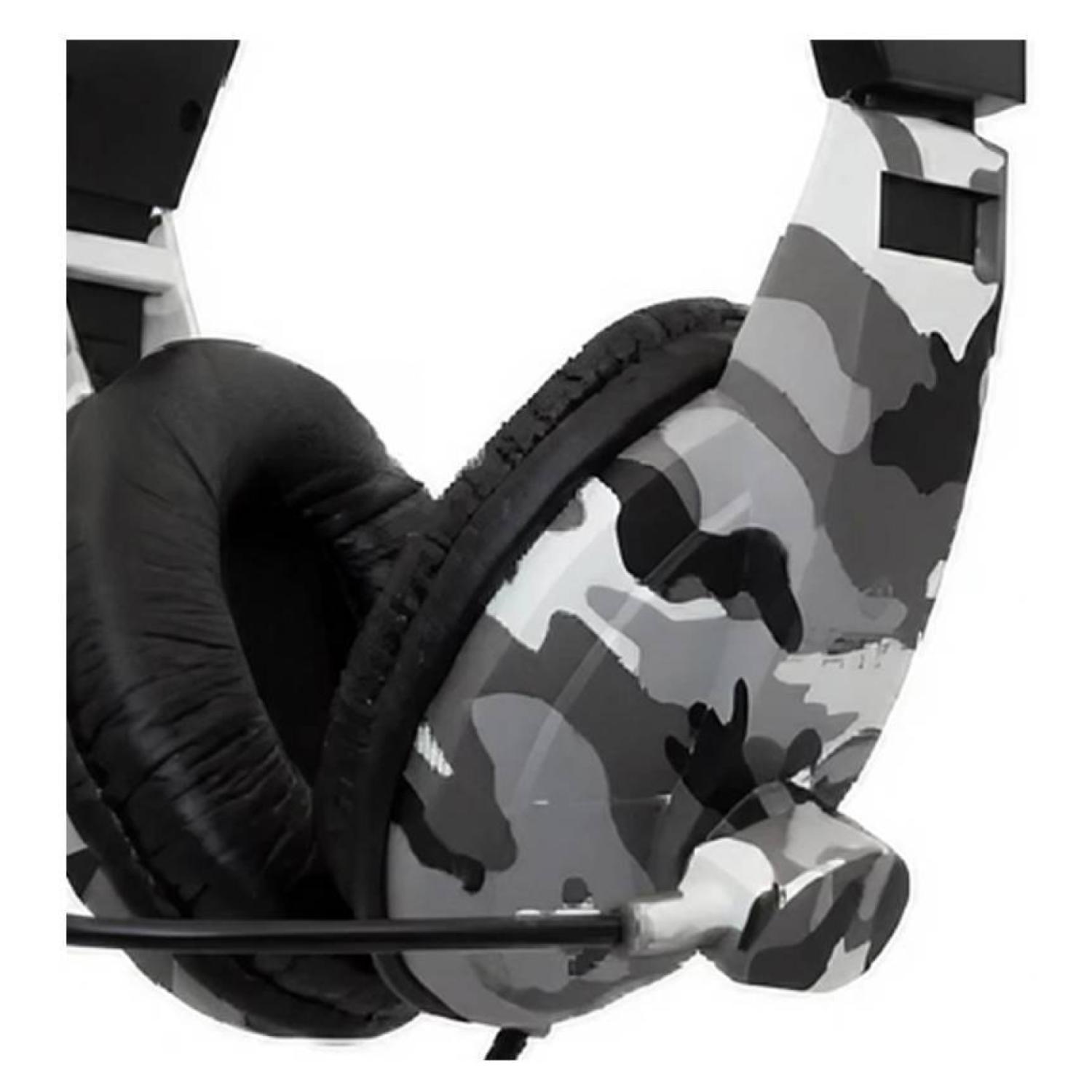AUDIFONOS GAMER OVEREAR JACK 3.5MM MIMETIZADO GRIS ULTRA - 2