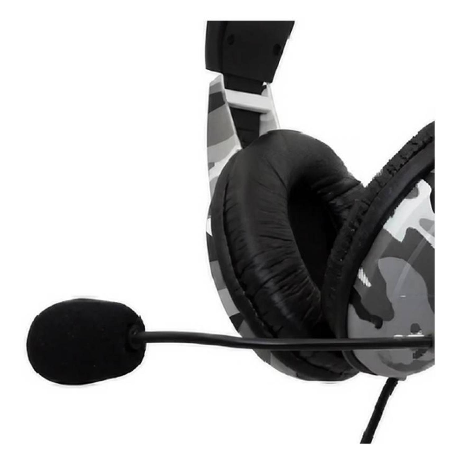 AUDIFONOS GAMER OVEREAR JACK 3.5MM MIMETIZADO GRIS ULTRA - 3