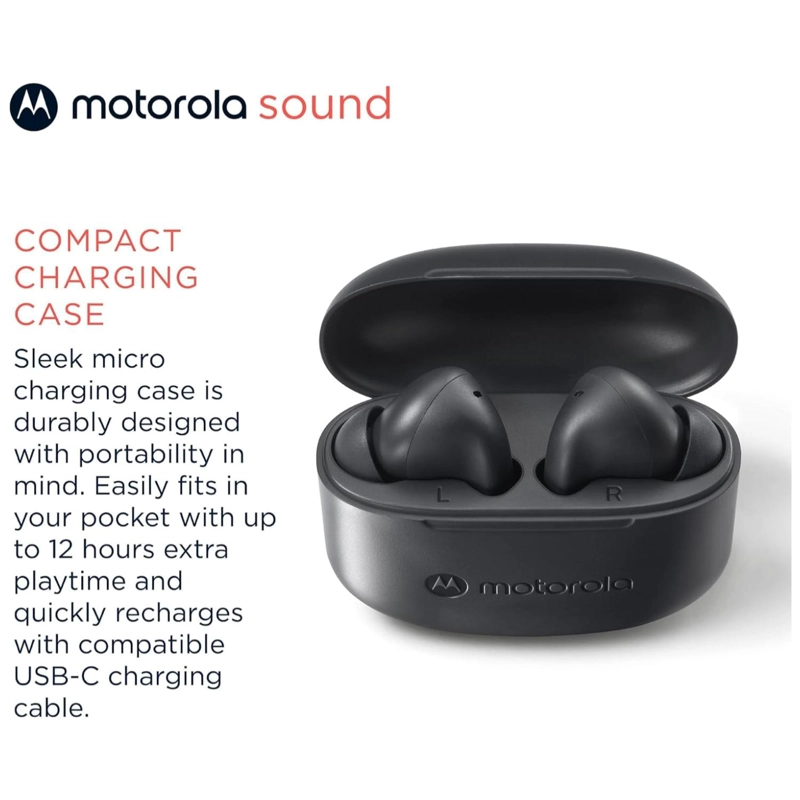 AUDIFONOS BLUETOOTH TW IPX4 RECARGABLES MOTO BUDS 065 NEGRO - 3